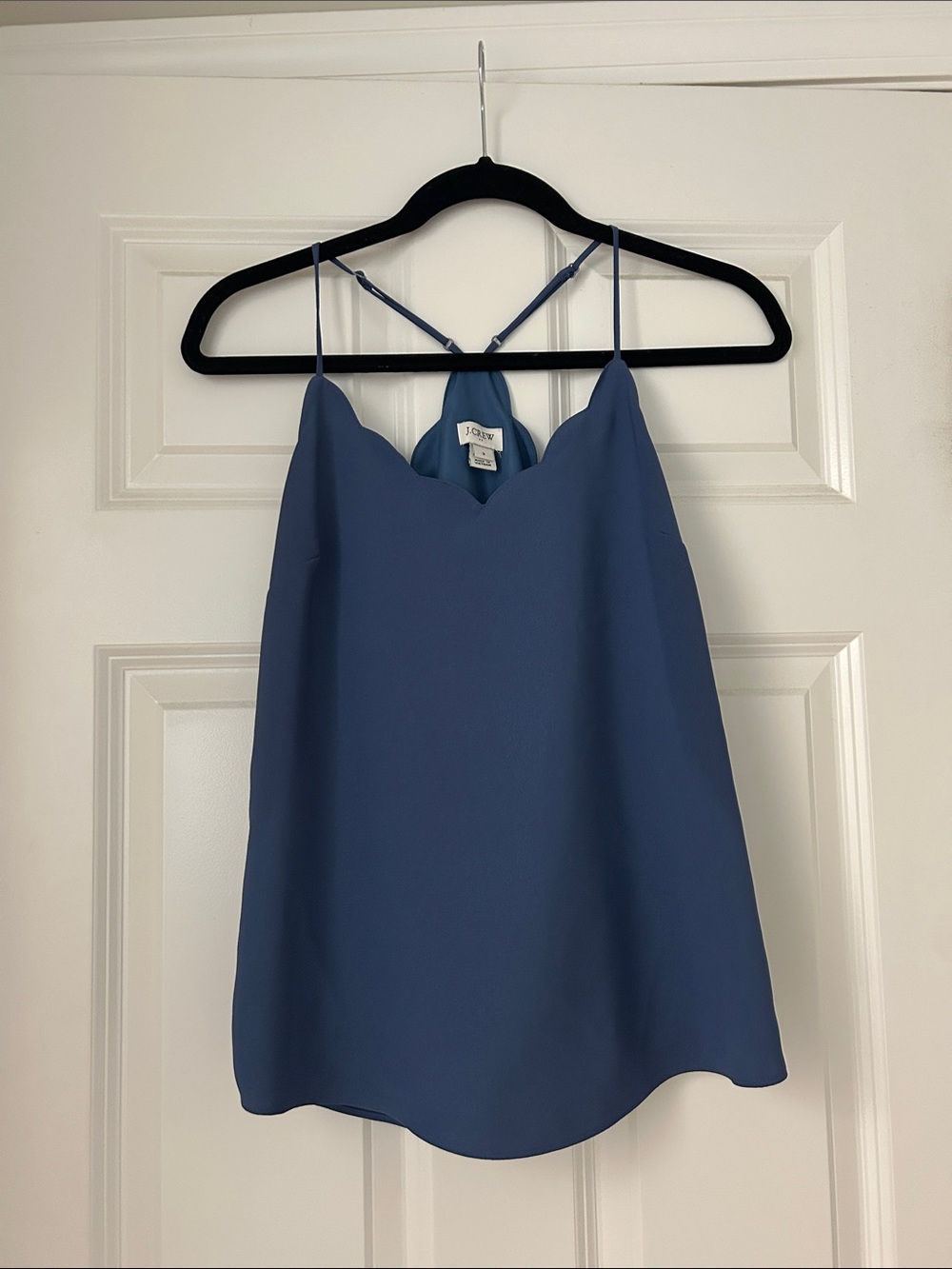 J. Crew Slate Blue Scalloped Neck Camisole